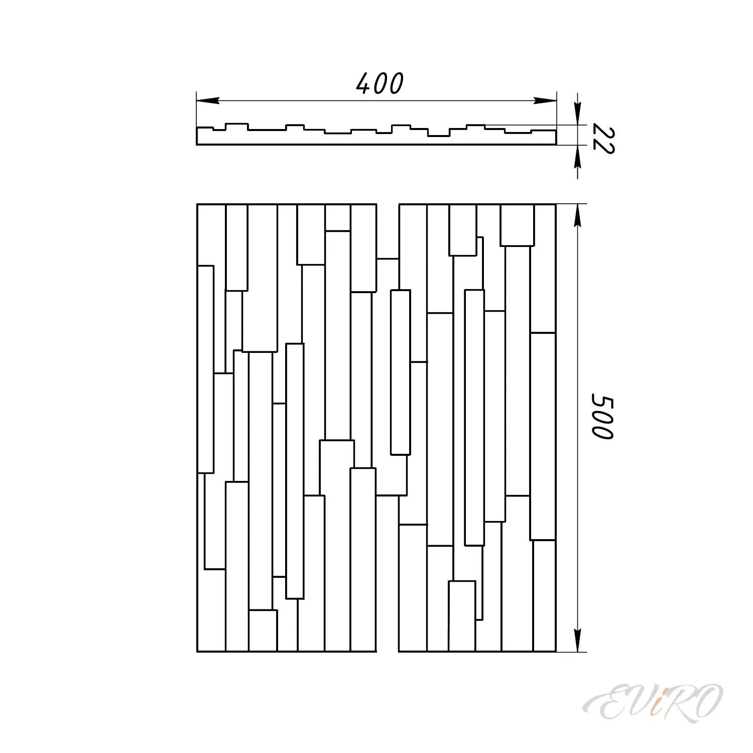 Гипсовая 3D панель EViRO Planki