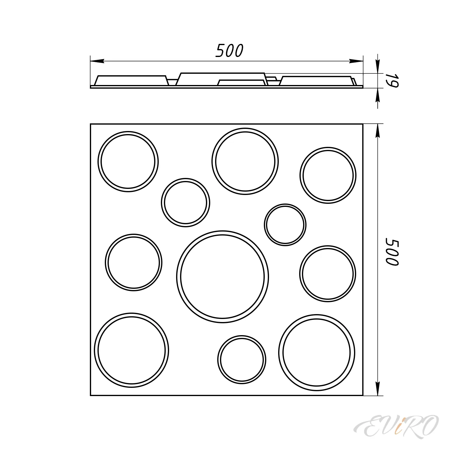 Гипсовая 3D панель EViRO Кратеры