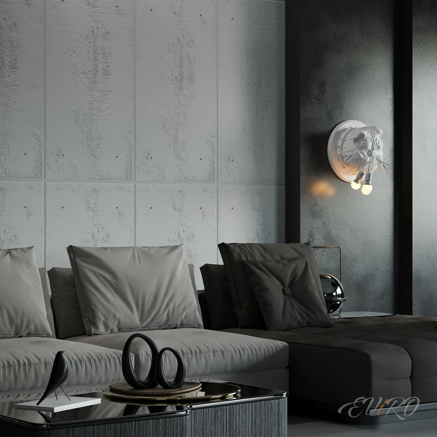 Гипсовая потолочная 3D панель EViRO Loft Beton