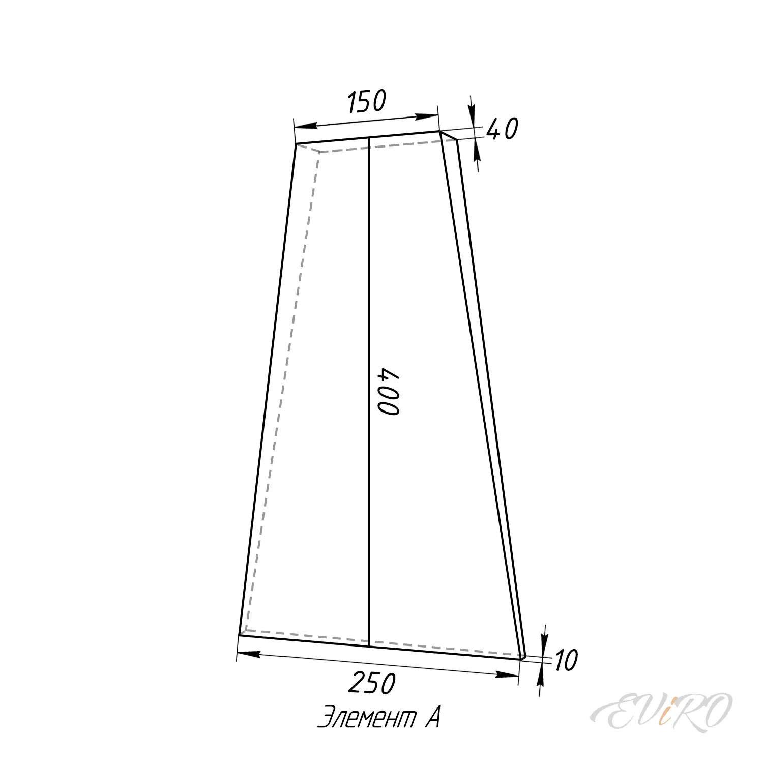 Световая гипсовая 3D панель EViRO Световая трапеция