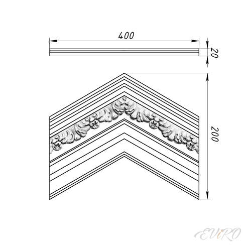 Гипсовая 3D панель EViRO W130 CHEVRON