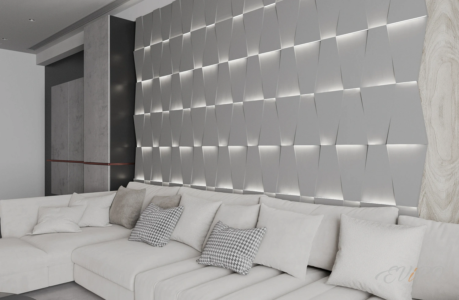 Световая гипсовая 3D панель EViRO Световая трапеция