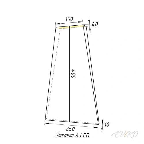 Световая гипсовая 3D панель EViRO Световая трапеция