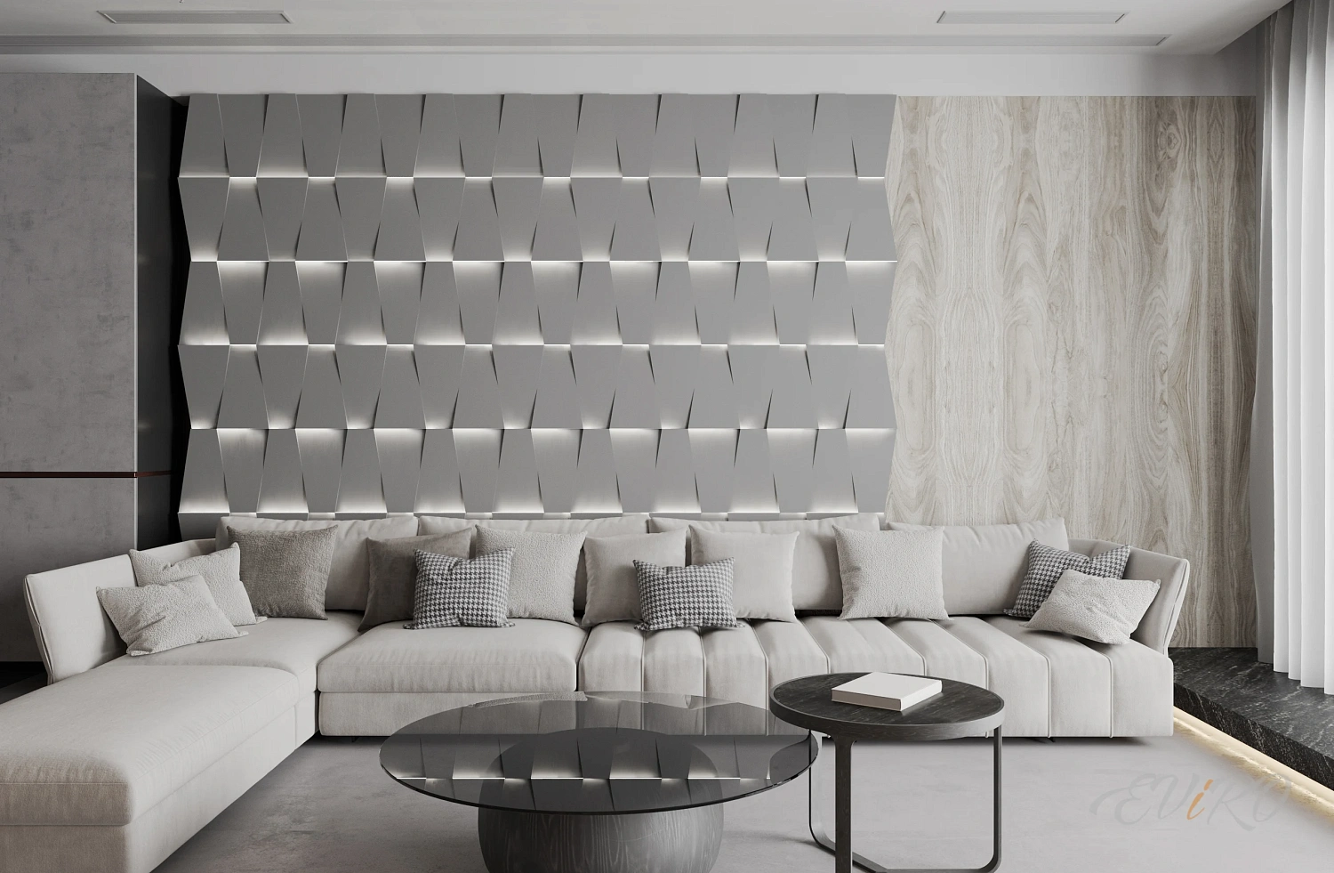 Световая гипсовая 3D панель EViRO Световая трапеция