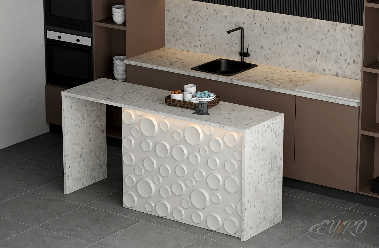 Гипсовая 3D панель EViRO Кратеры