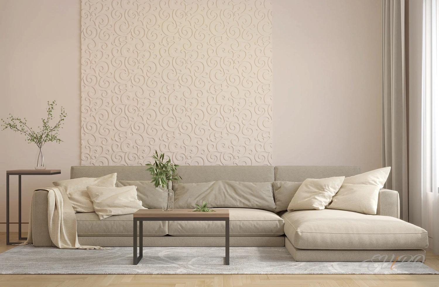 Гипсовая 3D панель EViRO Мягкий цвет