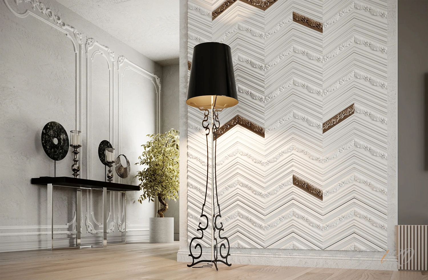 Гипсовая 3D панель EViRO W130 CHEVRON
